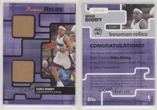 2007-08 Bowman Draft Picks & Stars Relics Dual Bronze /50 Mike Bibby #BR-MB