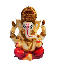 Hand Carved God Ganesha Resin Decorative Showpiece Statue For Home Decor 14cm