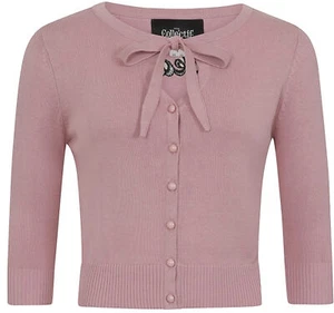 Collectif «CHARLENE ROCKABILLY» Schleife EMBROIDERY Strickjacke CARDIGAN Rosa - Bild 1 von 5