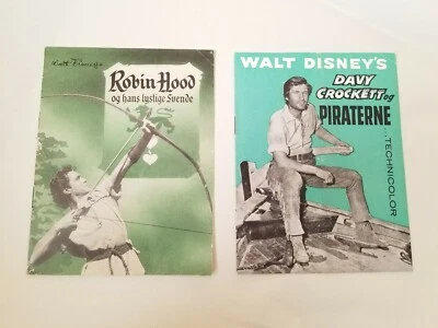 2 Programas de Películas Originales De Colección Alemanas de Disney Robin Hood y Davy Crockett Foto 1 de 4