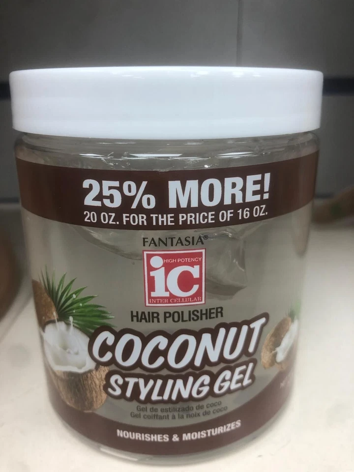 FANTASIA IC HAIR POLISHER COCONUT STYLING GEL 20 OZ Foto 1 de 1