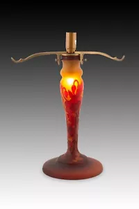 Table lamp base. Glass, metal. 20th century, based on Art Nouveau models. - Picture 1 of 7