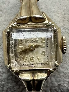 Bulova Gold Plated Vintage Ladies Watch Manual Wind Works 16MM 5.5" Swiss D64 - Picture 1 of 10