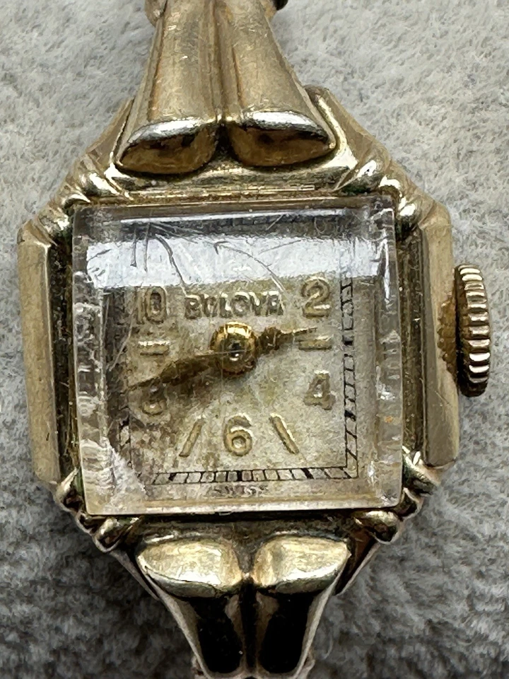 Bulova Gold Plated Vintage Ladies Watch Manual Wind Works 16MM 5.5" Swiss D64 - Image 1 of 4