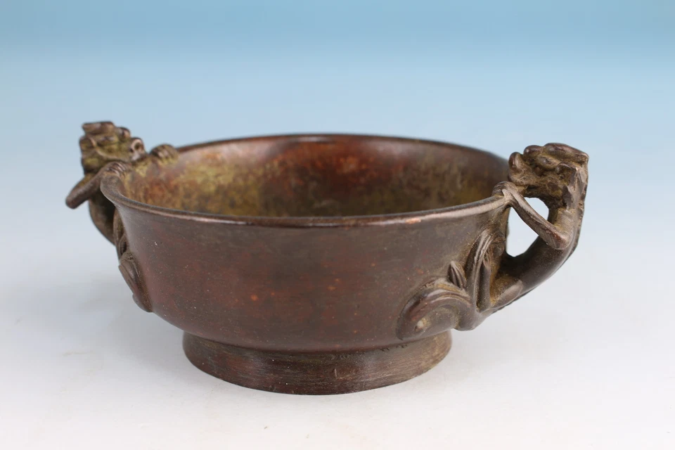 Chinese Bronze dragon Statue Figurine Home Decor incense burner pot Foto 1 de 4