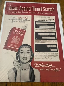 Vintage 1951 Pall Mall Cigarettes Woman In Pearl Necklace ad - Picture 1 of 1