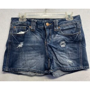 GAP Distressed Jean Shorts Low Rise Medium Wash Size 6/28 - Picture 1 of 11