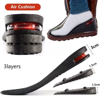 Plantillas de aumento de altura hombres mujeres invisibles elevación del talón más alto zapatos inserciones almohadilla EE. UU. Foto 1 de 4