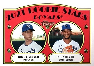 2021 TOPPS HERITAGE (#129) - ROOKIE STARS - BRADY SINGER / NICK HEATH