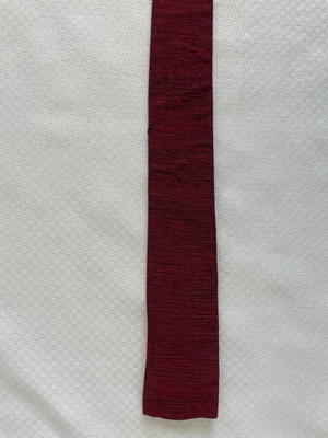 VTG 50s Sears Roebuck Pilgrim Cravat Red Black Heather Square End Tie 52”x 2” - Image 1 of 4