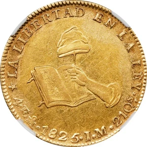 Mexico Gold 4 Escudos 1825-Mo JM Mexico City mint, NGC XF-45! Nice Lustrous Coin - Picture 1 of 6