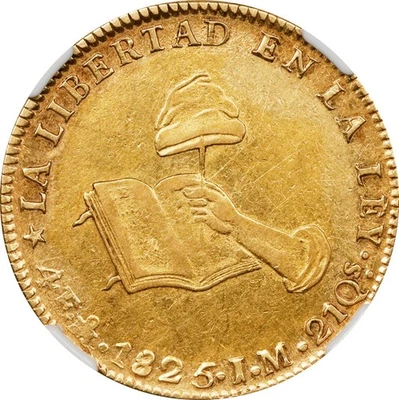 Mexico Gold 4 Escudos 1825-Mo JM Mexico City mint, NGC XF-45! Nice Lustrous Coin - Image 1 of 4