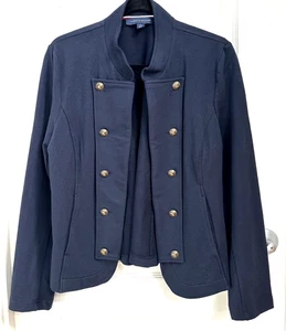 NWT Tommy Hilfiger Military Band Style Jacket Open Front Buttons Blue Size L - Picture 1 of 13