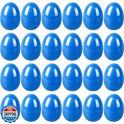Kymqlyw 24 Pcs Blue Plastic Fillable Easter Eggs for Easter Basket Stuffers,  Foto 1 de 4