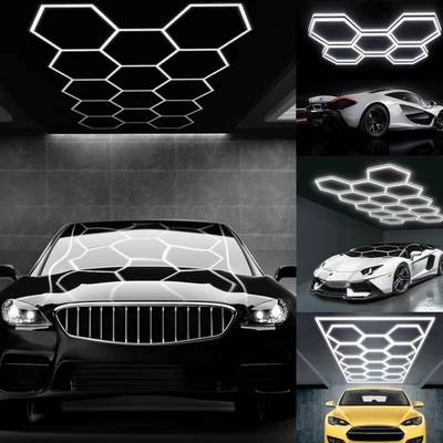 5/14x Hexagon LED Lampe Röhren Werkstatt Garage Wand Decken Leuchte Beleuchtung - Bild 1 von 4