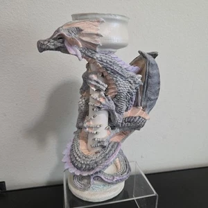 Enchantica Drache Kerzenhalter Schnee EN2124 - Bild 1 von 8
