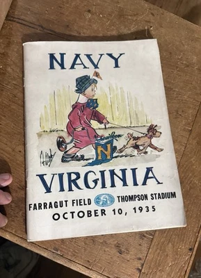 1935 football program Navy vs Virginia 100 pages - Image 1 of 4