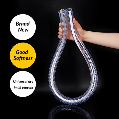 PVC Schwerlast geflochten Draht verstärkt klar flexibel Schlauch Rohr - Wasser Luft Kraftstoff - Bild 1 von 4