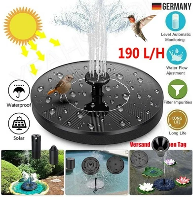 1,5W Solar Teichpumpe Gartenbrunnen Solarpumpe Brunnenpumpe Miniteich Brunnen - Bild 1 von 4