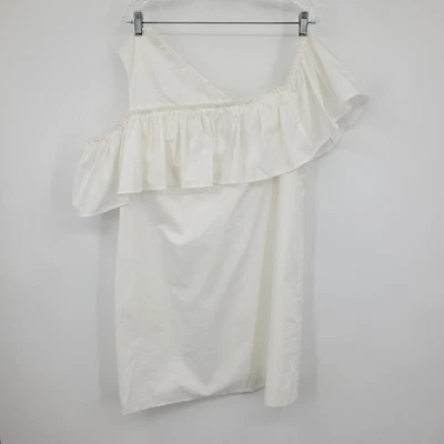 Nuevo con etiquetas Mini Vestido Asos Blanco Un Hombro Volantes Funda Asimétrica Talla 14 Foto 1 de 4