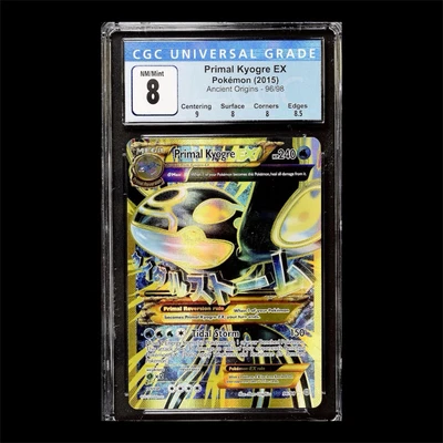 Pokemon Primal Kyogre EX 96/98 Ancient Origins Full Art CGC 8 NM W/ SUBGRADES - Image 1 of 2