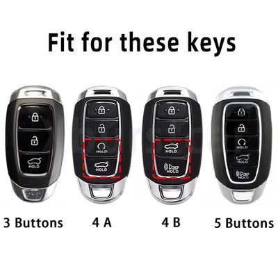 3/4/5Button TPU Shell Fob for Hyundai I30 Ix35 KONA Encino Solaris Azera Grandeu - Image 1 of 4