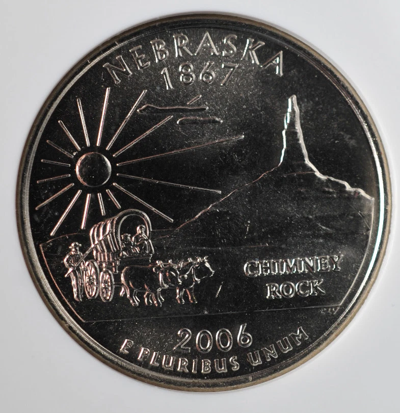 2006-D 25C Nebraska Quarter Dollar  NGC MS 66 - Image 1 of 1