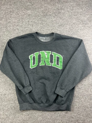 University of North Dakota Fighting Sioux UND Hoodie Men's XL Gray Sweatshirt Cover