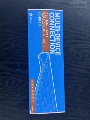 iClever IC-BK10 Black  Multi Device Ultra Slim Rechargeable Wireless Keyboard - Image 1 of 4