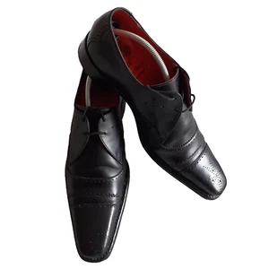 Jeffrey West Herren Handgefertigt Schwarz Leder FLASHMAN Brogue Stil Schuhe Größe UK - Bild 1 von 7