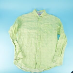 Tommy Bahama Relax Men's Lime Green Linen Button Front Shirt Size M