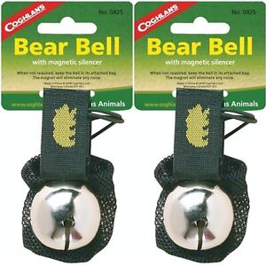 Coghlan's Bear Bell w/Magnetic Silencer Bag & Loop Strap Warns Animals 2-Pack