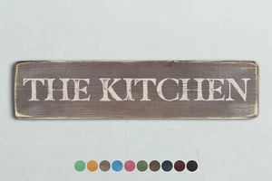THE KITCHEN Vintage Style Wooden Sign. Shabby Chic Retro Home Gift - Picture 1 of 7