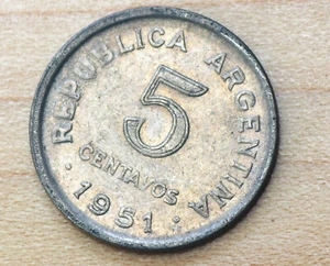 1951 Argentina 5 Centavos Jose de San Martin - Picture 1 of 2