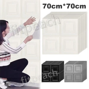 3D Foam Tile Brick Wall Sticker Self Adhesive Waterproof Ceiling Panel`Wallpaper - Picture 1 of 35