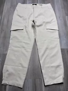 Sanctuary Rebel Cargo Pants Womens Size 32 Ivory Tapered Button Zip Closure NWT - Picture 1 of 15