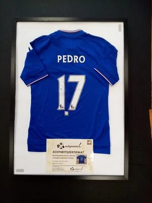 FC Chelsea Trikot Pedro signiert im Rahmen COA Adidas London Neu Fußball  - Bild 1 von 4