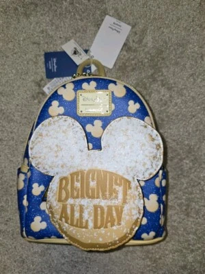 NEW 2024 Disney Parks Beignets All Day Mini Blue Loungefly Backpack Scented NWT - Image 1 of 2