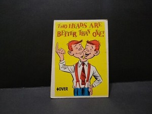 1961 Donruss Idiot Card # 35 Two heads are better than one! 