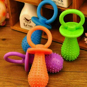2x Pet Dog Puppy Chew Dummy Toy With Ring Grip Bite Resistant Teething - Picture 1 of 9