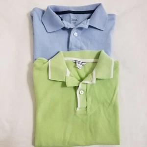 Lot 2 Boys Polo Shirts Size 6 / 7 Hartstrings Falls Creek Blue Green S/S - Picture 1 of 9