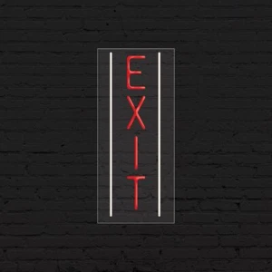 Insegna di Uscita per Espositori Aziendali | LED Flex Neon | 13"W x 32"H x 1"D - Foto 1 di 4