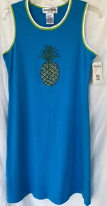RONNI NICOLE..TURQUOISE BLUE..COTTON STRETCH..BEADS & SEQUIN..DRESS..NEW TAGS..M - Picture 1 of 4