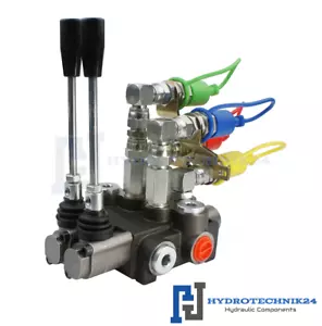 Handsteuerventil Handhebelventil 40L 2fach inkl Euro-Stecker-Schnellkupplungen - Bild 1 von 3