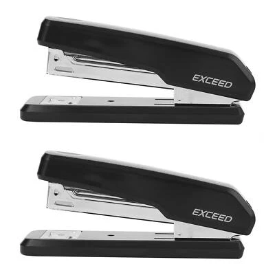 [E0300 black-2] deli Lot de 2 Agrafeuses EXCEED Half Strip 25 pages 24/6 & 26... - Photo 1/4