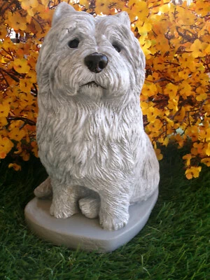 Cairn Terrier Hormigón Perro Estatua Tumba Marcador Memoria Jardín Pérdida de Mascotas Memorial Foto 1 de 4