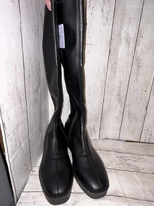 Aerosoles Women's Cecina Knee High Black Faux Suede Boots, Size 8 Winter Wedge - Picture 1 of 11