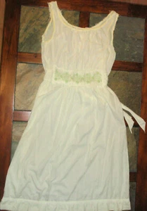Vintage SNOWDON Embroidered Yellow Summer Nightgown Lingerie Cool Negligee S GUC - Picture 1 of 12