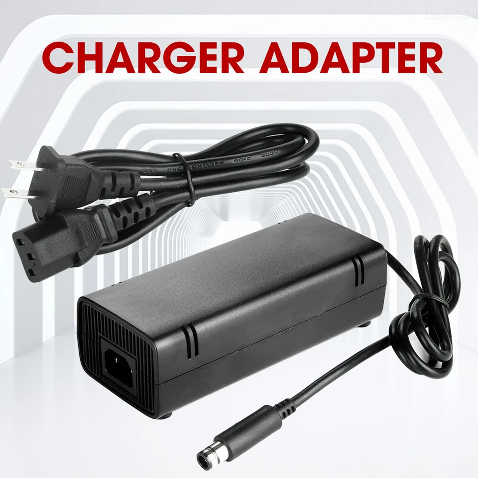 For Microsoft Xbox 360 E Console Power Supply Cord AC Adapter Charger Cable - Image 1 of 4
