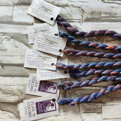 7x Thread Gatherer Flax 'N Colors Linen Floss 30 yd Skeins Shades of Midnight - Image 1 of 4